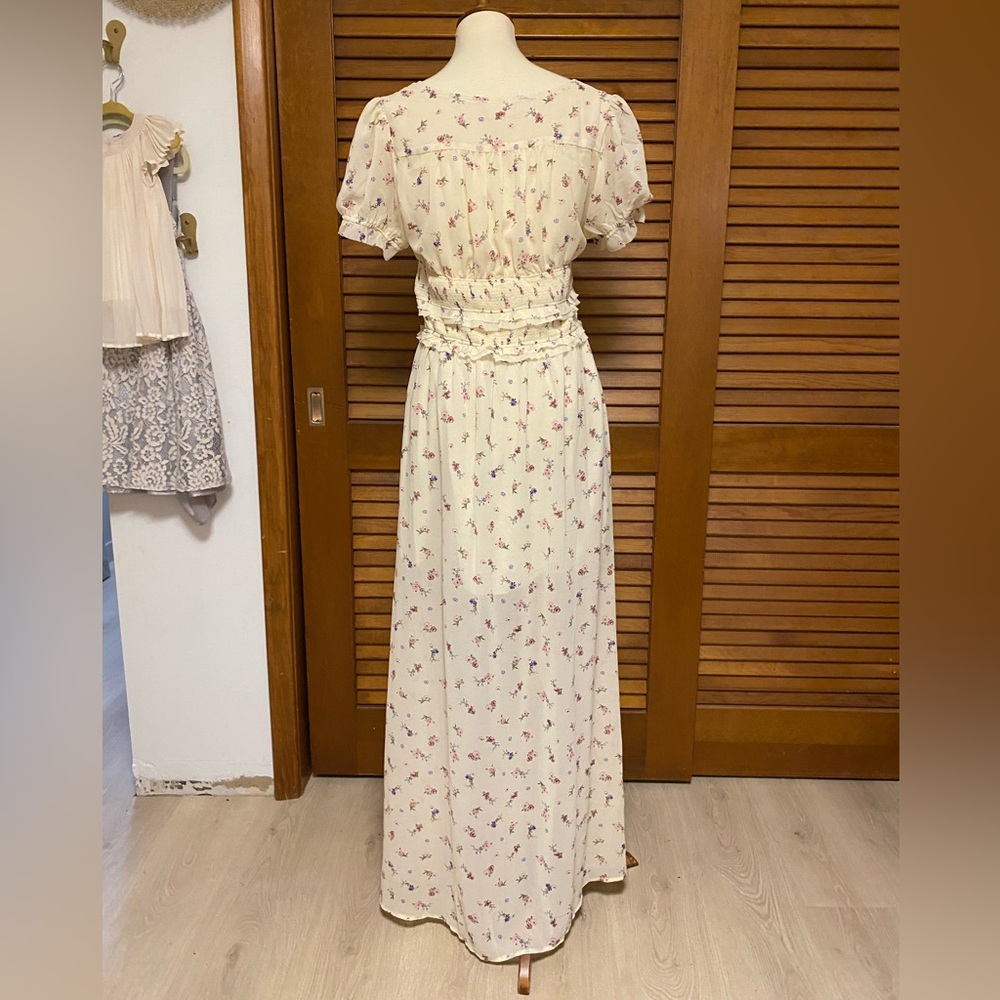 Three Bird Nest Floral Yellow Maxi Dress - Picture 4 of 5